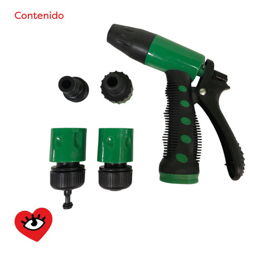 Kit Pistola Riego Manguera Regador Manual Accesorios Acoples