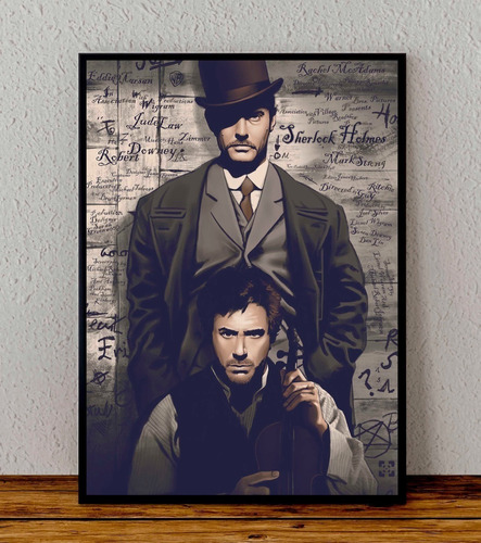 Cuadro 33x48 Poster Enmarcado Sherlock Holmes Pelicula