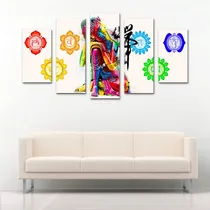 Comprar Cuadros Modernos Buda Energia Chakras Salas Yoga 150x80 5pzs