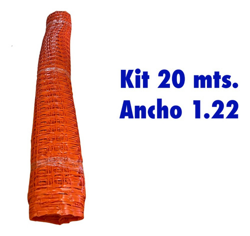 Malla De Seguridad Kit 20 Mts Delimitadora Para Construccion