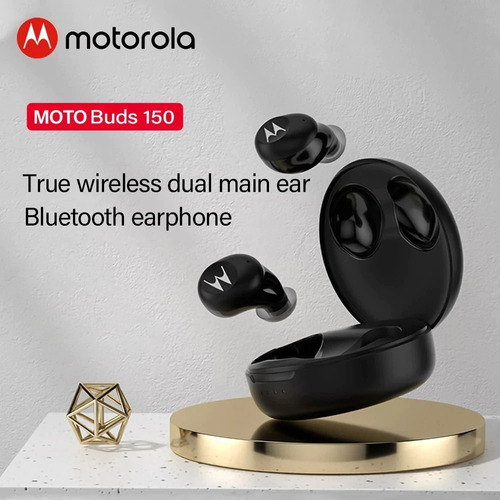 Auricular in-ear gamer inalámbrico Motorola Moto Buds 150 negro con luz LED