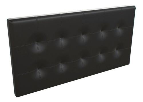 Respaldo Para Sommier Cama Mussa Milos Ecocuero 200 X 80 Color Negro