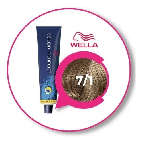 Wella Tintura Color Perfect Rich 60ml Oxidante 20% Tono 7/1