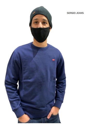 Imagen 2 de 4 de Buzo Levis Hombre Cuello Redondo Azul Crew Sweatshirt