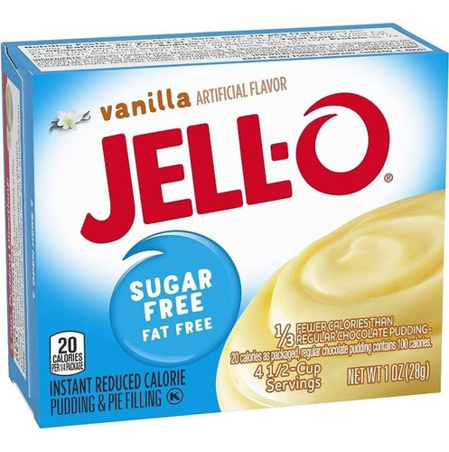 Jello Pudding En Polvo Mix Pudin Vainilla Sugar Free Fat Fre