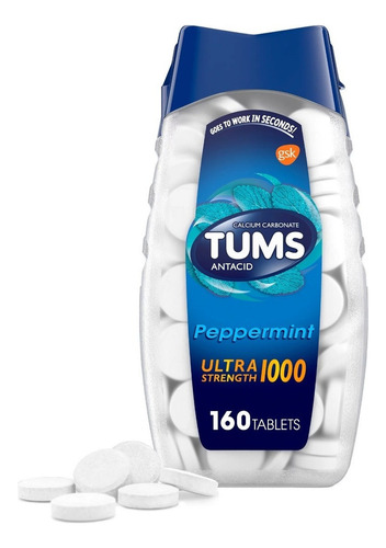 Caramelos antiácidos Tums Ultra Strength 160 tabletas de menta