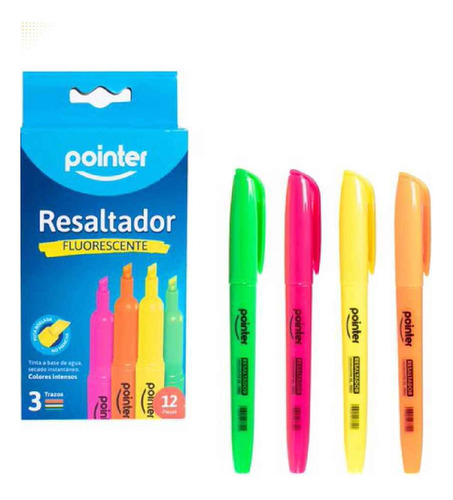 Resaltadores Pointer Fluorescente Neon Caja De 12