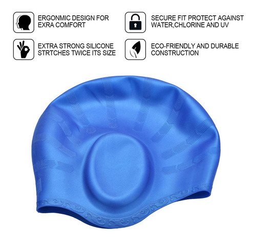 Gorro De Natación De Silicona Impermeable Y Ergonómico Con B
