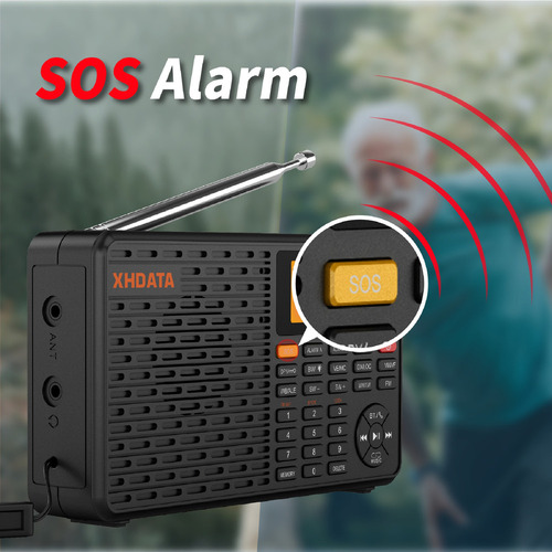 Rádio Dsp Portátil Xhdata D-109wb Alto-falante Fm/mw/sw/lw