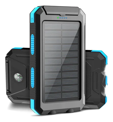 Cargador Solar Portátil 20000 Mah Impermeable Con Linternas