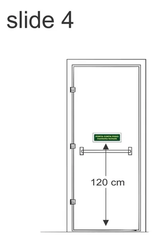 Placa de PVC Fotoluminescente Auto-Adesiva 20x40cm Porta Corta-Fogo  Mantenha Fechada - 360 AN - SINALIZE P3484730