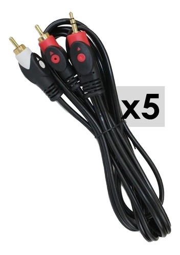 Imagen 1 de 3 de Mayoreo 5 Cables De Audio Rca A Plug 3.5 Mm 1.8 M Auxiliar