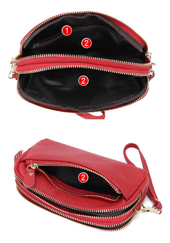 Cartera Grande De Piel Con Cierre, Elegante, Práctica, Se Aj
