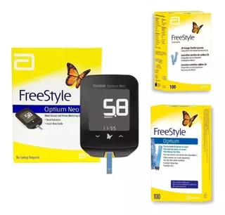 Glucómetro Optium Freestyle + Punzador + 100 Tiras Y Agujas