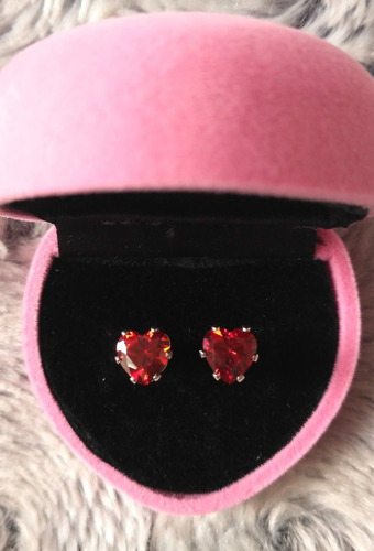 Imagen 4 de 6 de Aretes Corazon Princesa Reina Swarovski Crystals Nuevo Stock