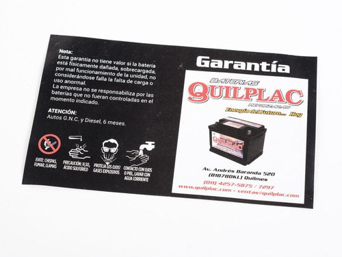 Bateria Quilplac 12vx75ah. Serv. A Domic (zona Sur)