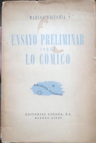 Ensayo Preliminar Sobre Lo Cómico Marcos Victoria 