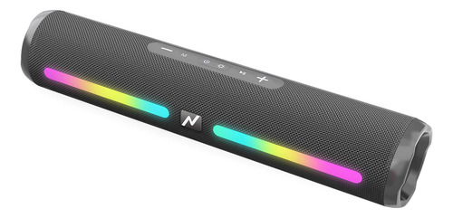 Parlante Portatil Inalambrico Bluetooth Luces Fm Noga Bt510 Color Negro