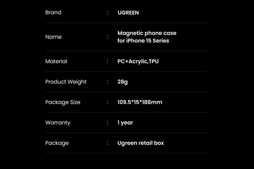 Carcasa Magsafe Para iPhone 15 Pro Max // Marca Ugreen