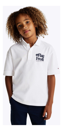 Polo Regular Con Eslogan En La Espalda Tommy Hilfiger Niño