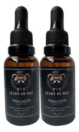 Minoxidil Teddy Beard P/ Barba & Cabello Dos Frascos Al 10%
