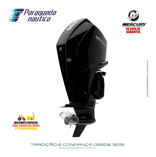 Motor De Popa Mercury 4 Tempos 300hp Xl V8 Mecânico Preto