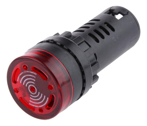 1pc 24v 22mm Led Rojo Indicador De Señal Ústica Ad16-22sm