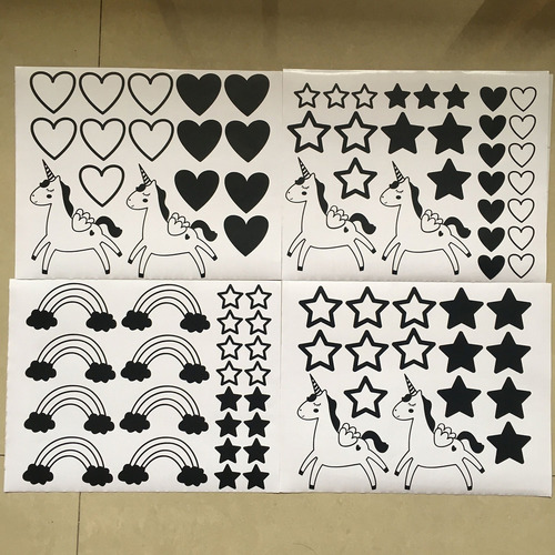 Calcomanía De Pared Con Diseño De Unicornio Y Estrellas De A