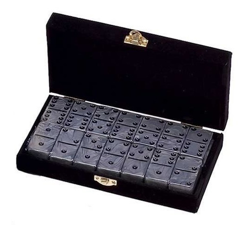 Domino Double 6 Silver Marbleized Tiles Jumbo Tamaño D...