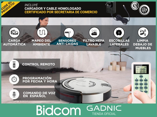 Aspiradora Robot Cleanduo Inteligente Gadnic Trapea Aspira