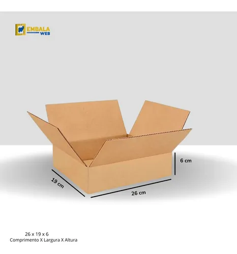 50 Caixas De Papelão Maleta Caixinha Correio 26x19x6