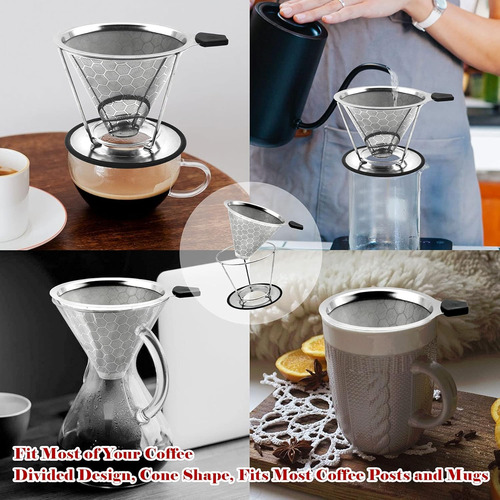 Reutilizable Pover Over Coffee Filter Single Serve Manu...