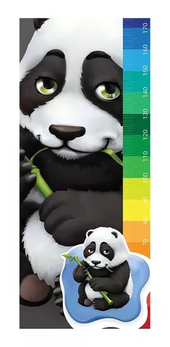Adesivo de Parede Infantil Regua de Crescimento Panda 5 - Arte