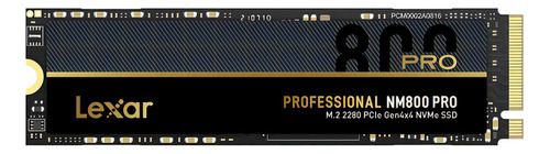 Ssd Lexar Nm800pro Professional 1tb Pcie M.2 2280 - Lnm800p001t-rnnng Cor Preto