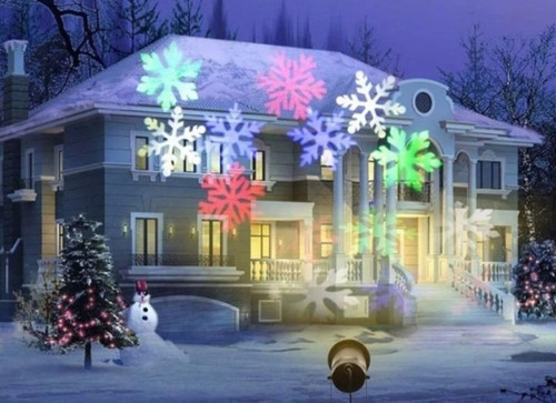 Imagen 3 de 8 de Luz De Colores Proyector De Navidad Copo De Nieve.