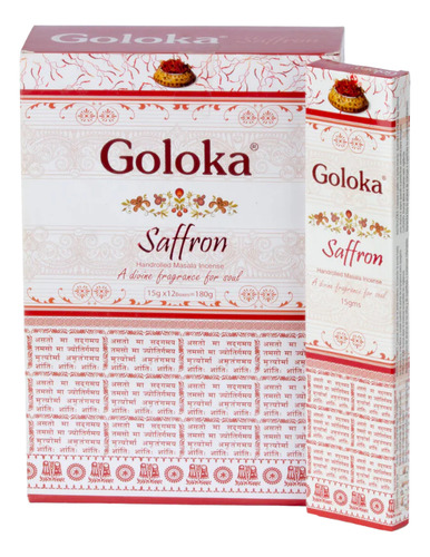 Sahumerios Goloka Premium X12 Unidades Fragancia Saffron