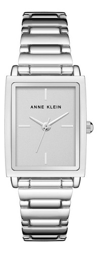 Reloj Mujer Anne Klein Cristal Mineral 21 Mm Ak/3763svsv Color de la correa Plateado Color del bisel Plateado Color del fondo Plateado