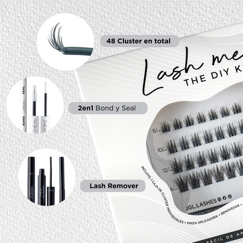 Jglashes Lash Me. Kit De Extensiones De Pestañas En Casa Dolly. Bond Negro