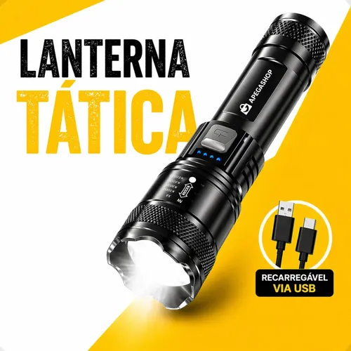 Apegashop Lanterna Tática Militar Recarregável Led Cree Mais Forte Do