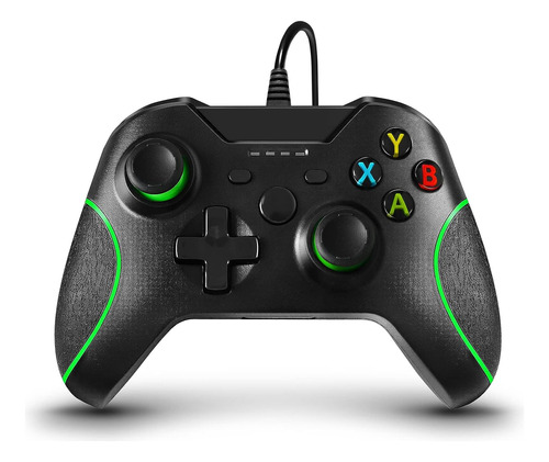 Zamia Wired Controller For Xbox One, Black Gamepad Joystick 