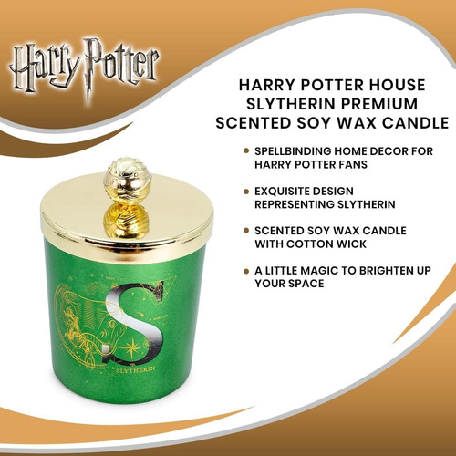 Harry Potter House Slytherin Vela De Cera De Soja Premium Co