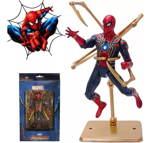 Marvel Iron Spiderman Con Figura Accion Articulada Con Luz