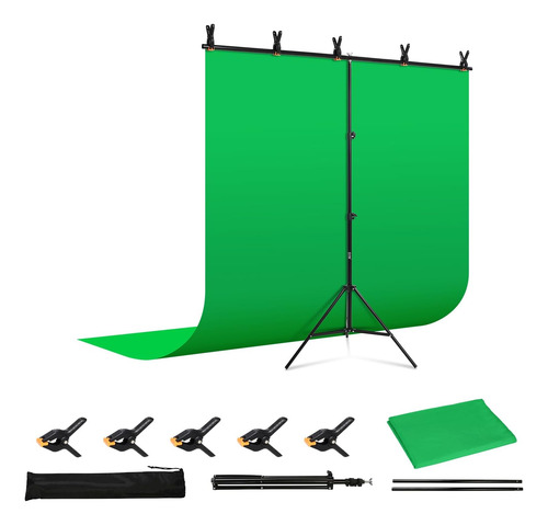 Fondo De Pantalla Verde 1.5 X 2 M Con Soporte Ajustable