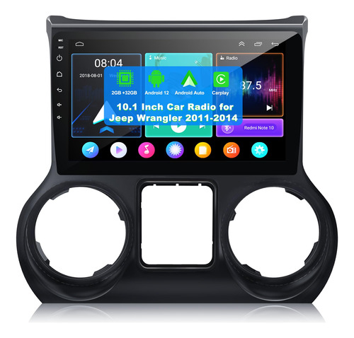 Estéreo De Coche Android 12 Para Jeep Wrangler -, Radio Je.