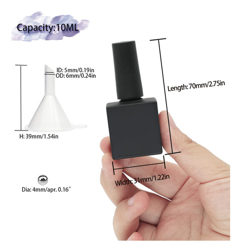 Agidea Botellas De Esmalte De Uñas Vacías Con Tapa De Cepill