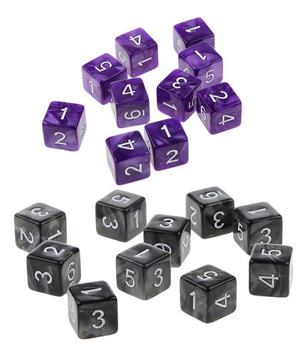 107d6 Dados Numeral Dado De 6 Caras De Morado Y Negro