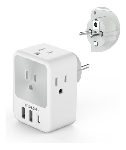 Adaptador De Corriente De Viaje Tessan Alemania Francia Ench