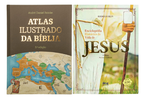 Kit Enciclopédia Histórica Da Vida De Jesus + Atlas Ilustrado Da Bíblia, De Vários Autores., Vol. 1. Editorial Kit De Livros, Capa Mole, Edição 20240101 00:00:00 Em