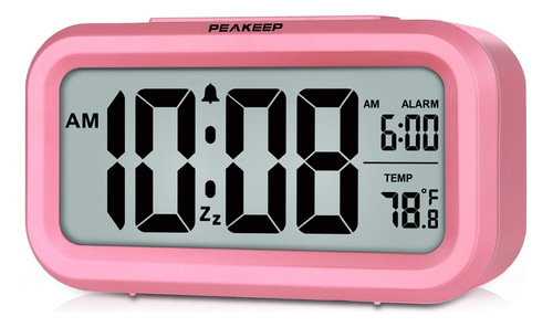 Peakeep - Reloj Despertador Con Luz Nocturna Inteligente, Fu