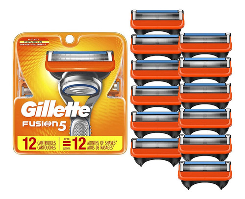 Cartuchos Gillette Fusion 5 12 Unidades